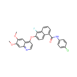 COc1cc2nccc(Oc3ccc4c(C(=O)Nc5ccc(Cl)cc5)cccc4c3F)c2cc1OC ZINC000029134678