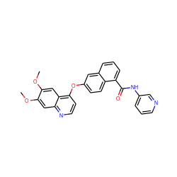 COc1cc2nccc(Oc3ccc4c(C(=O)Nc5cccnc5)cccc4c3)c2cc1OC ZINC000029134142