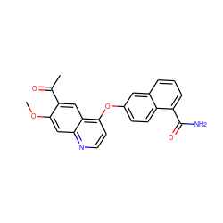 COc1cc2nccc(Oc3ccc4c(C(N)=O)cccc4c3)c2cc1C(C)=O ZINC000064503613