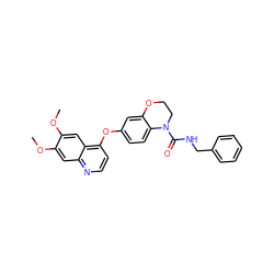 COc1cc2nccc(Oc3ccc4c(c3)OCCN4C(=O)NCc3ccccc3)c2cc1OC ZINC000029134304