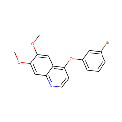 COc1cc2nccc(Oc3cccc(Br)c3)c2cc1OC ZINC000013859503