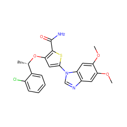 COc1cc2ncn(-c3cc(O[C@@H](C)c4ccccc4Cl)c(C(N)=O)s3)c2cc1OC ZINC000016052681