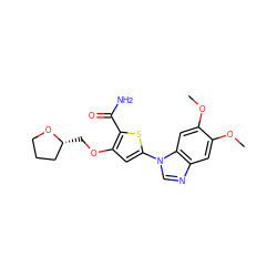 COc1cc2ncn(-c3cc(OC[C@@H]4CCCO4)c(C(N)=O)s3)c2cc1OC ZINC000040576687