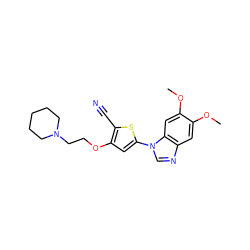 COc1cc2ncn(-c3cc(OCCN4CCCCC4)c(C#N)s3)c2cc1OC ZINC000040584925