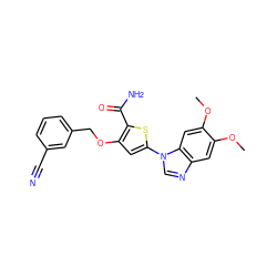 COc1cc2ncn(-c3cc(OCc4cccc(C#N)c4)c(C(N)=O)s3)c2cc1OC ZINC000040915598