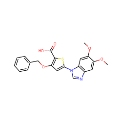 COc1cc2ncn(-c3cc(OCc4ccccc4)c(C(=O)O)s3)c2cc1OC ZINC000040584604