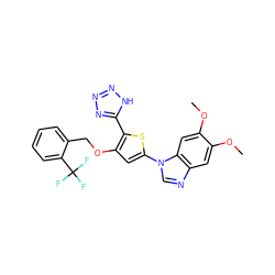 COc1cc2ncn(-c3cc(OCc4ccccc4C(F)(F)F)c(-c4nnn[nH]4)s3)c2cc1OC ZINC000040936431