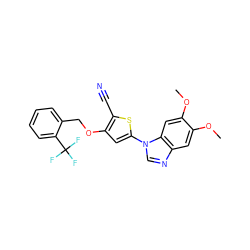 COc1cc2ncn(-c3cc(OCc4ccccc4C(F)(F)F)c(C#N)s3)c2cc1OC ZINC000040753479