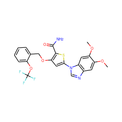 COc1cc2ncn(-c3cc(OCc4ccccc4OC(F)(F)F)c(C(N)=O)s3)c2cc1OC ZINC000040407319