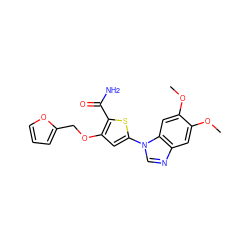 COc1cc2ncn(-c3cc(OCc4ccco4)c(C(N)=O)s3)c2cc1OC ZINC000040410812