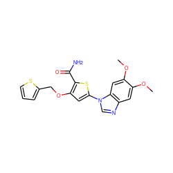 COc1cc2ncn(-c3cc(OCc4cccs4)c(C(N)=O)s3)c2cc1OC ZINC000040410620