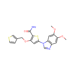 COc1cc2ncn(-c3cc(OCc4ccsc4)c(C(N)=O)s3)c2cc1OC ZINC000040935703