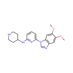 COc1cc2ncn(-c3cccc(NC4CCNCC4)n3)c2cc1OC ZINC000029044960