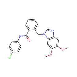 COc1cc2ncn(Cc3ccccc3C(=O)Nc3ccc(Cl)cc3)c2cc1OC ZINC000028571792