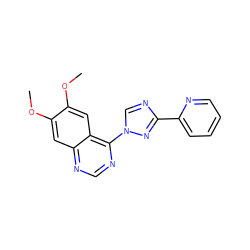 COc1cc2ncnc(-n3cnc(-c4ccccn4)n3)c2cc1OC ZINC000653689391