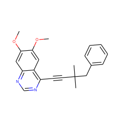 COc1cc2ncnc(C#CC(C)(C)Cc3ccccc3)c2cc1OC ZINC000028951195