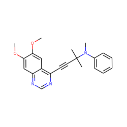 COc1cc2ncnc(C#CC(C)(C)N(C)c3ccccc3)c2cc1OC ZINC000028951196