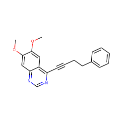 COc1cc2ncnc(C#CCCc3ccccc3)c2cc1OC ZINC000028951191