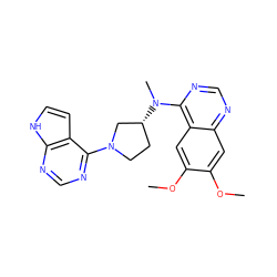 COc1cc2ncnc(N(C)[C@@H]3CCN(c4ncnc5[nH]ccc45)C3)c2cc1OC ZINC000149031281