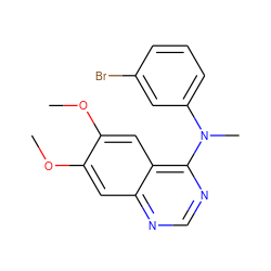 COc1cc2ncnc(N(C)c3cccc(Br)c3)c2cc1OC ZINC000003815290