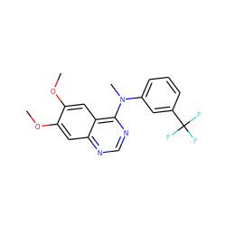 COc1cc2ncnc(N(C)c3cccc(C(F)(F)F)c3)c2cc1OC ZINC000027419733