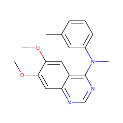 COc1cc2ncnc(N(C)c3cccc(C)c3)c2cc1OC ZINC000000021996