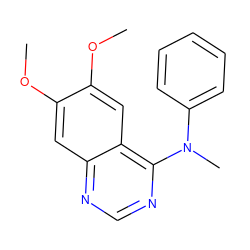 COc1cc2ncnc(N(C)c3ccccc3)c2cc1OC ZINC000027419738