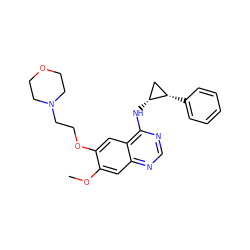 COc1cc2ncnc(N[C@@H]3C[C@@H]3c3ccccc3)c2cc1OCCN1CCOCC1 ZINC000026651849