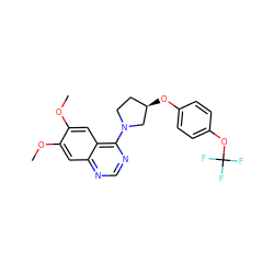 COc1cc2ncnc(N3CC[C@@H](Oc4ccc(OC(F)(F)F)cc4)C3)c2cc1OC ZINC000014956432