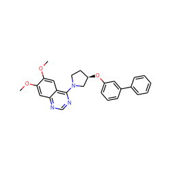 COc1cc2ncnc(N3CC[C@@H](Oc4cccc(-c5ccccc5)c4)C3)c2cc1OC ZINC000014956448