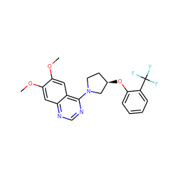 COc1cc2ncnc(N3CC[C@@H](Oc4ccccc4C(F)(F)F)C3)c2cc1OC ZINC000014956406