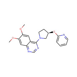 COc1cc2ncnc(N3CC[C@@H](Oc4ccccn4)C3)c2cc1OC ZINC000014956467