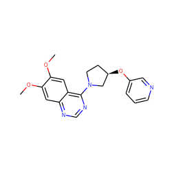 COc1cc2ncnc(N3CC[C@@H](Oc4cccnc4)C3)c2cc1OC ZINC000014956471