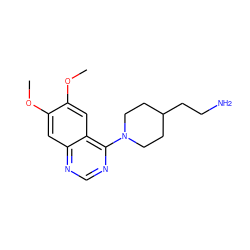 COc1cc2ncnc(N3CCC(CCN)CC3)c2cc1OC ZINC000034188023