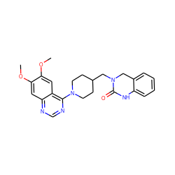 COc1cc2ncnc(N3CCC(CN4Cc5ccccc5NC4=O)CC3)c2cc1OC ZINC000196129219