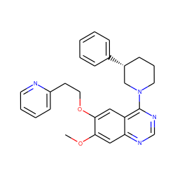 COc1cc2ncnc(N3CCC[C@@H](c4ccccc4)C3)c2cc1OCCc1ccccn1 ZINC000066167124