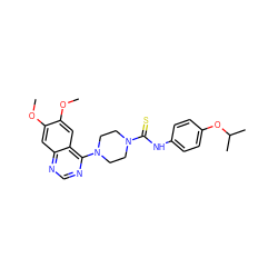 COc1cc2ncnc(N3CCN(C(=S)Nc4ccc(OC(C)C)cc4)CC3)c2cc1OC ZINC000013474819