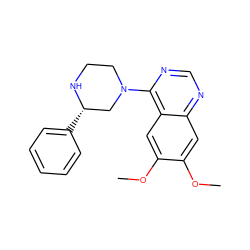 COc1cc2ncnc(N3CCN[C@@H](c4ccccc4)C3)c2cc1OC ZINC000043193794