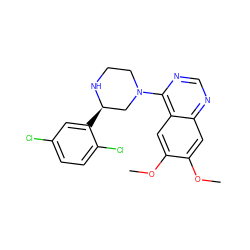 COc1cc2ncnc(N3CCN[C@H](c4cc(Cl)ccc4Cl)C3)c2cc1OC ZINC000043193797