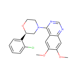 COc1cc2ncnc(N3CCO[C@H](c4ccccc4Cl)C3)c2cc1OC ZINC000096168422