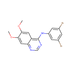 COc1cc2ncnc(Nc3cc(Br)cc(Br)c3)c2cc1OC ZINC000003815278