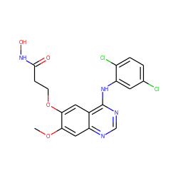 COc1cc2ncnc(Nc3cc(Cl)ccc3Cl)c2cc1OCCC(=O)NO ZINC000473155231