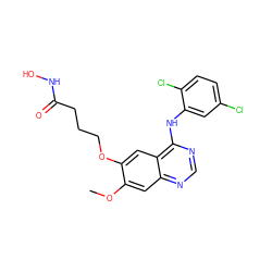 COc1cc2ncnc(Nc3cc(Cl)ccc3Cl)c2cc1OCCCC(=O)NO ZINC000473154922