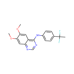 COc1cc2ncnc(Nc3ccc(C(C)(F)F)cc3)c2cc1OC ZINC000095586157