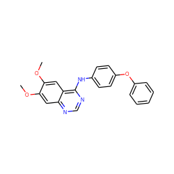 COc1cc2ncnc(Nc3ccc(Oc4ccccc4)cc3)c2cc1OC ZINC000001386783