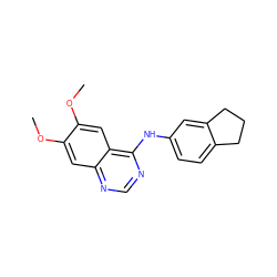 COc1cc2ncnc(Nc3ccc4c(c3)CCC4)c2cc1OC ZINC000027412198