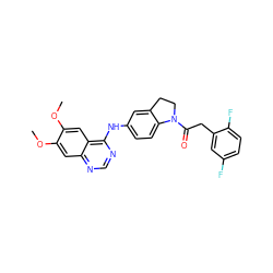 COc1cc2ncnc(Nc3ccc4c(c3)CCN4C(=O)Cc3cc(F)ccc3F)c2cc1OC ZINC000299830572