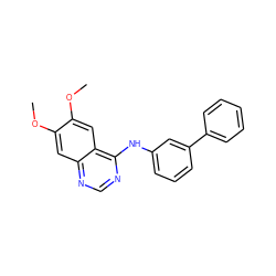 COc1cc2ncnc(Nc3cccc(-c4ccccc4)c3)c2cc1OC ZINC000095589959