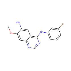 COc1cc2ncnc(Nc3cccc(Br)c3)c2cc1N ZINC000003815136