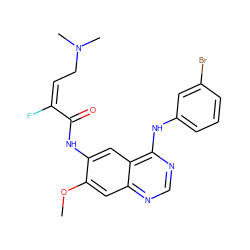 COc1cc2ncnc(Nc3cccc(Br)c3)c2cc1NC(=O)/C(F)=C\CN(C)C ZINC000217692405